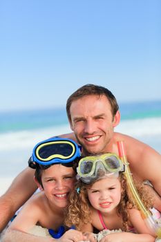 Children with their father