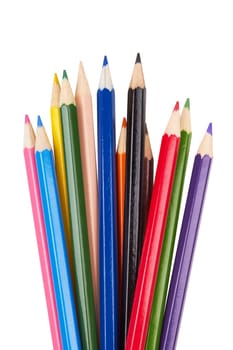 Colour pencils isolated on a white background