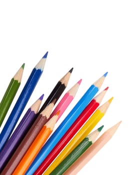 Colorful pencils isolated on a white background