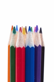 Colorful pencils isolated on a white background 