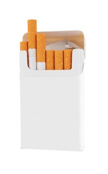 Pack of cigarettes isolated on white background 