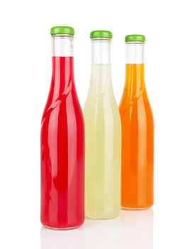 Assortment of  bottles isolated on white background 