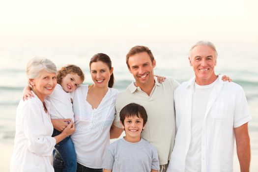 Beautiful family at the beach