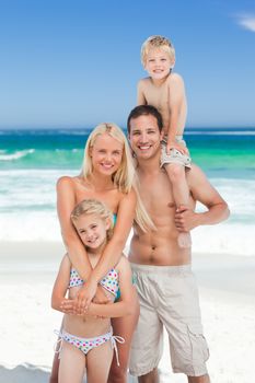 Happy family on the beach