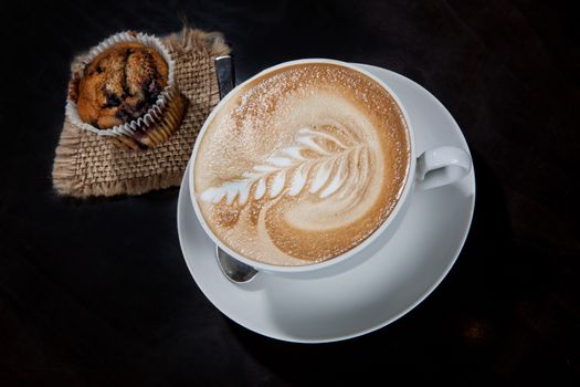Cup of coffee on the kitchen table