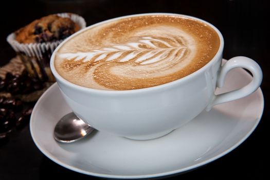Cup of coffee on the kitchen table
