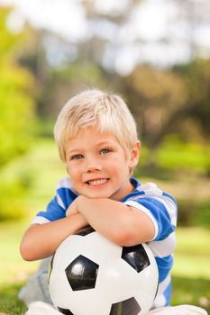 Boy with his ball during the summer 