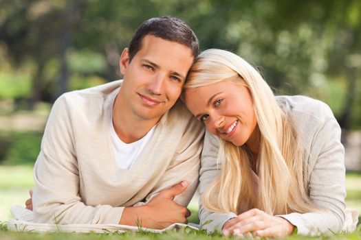 Couple in the park during the summer