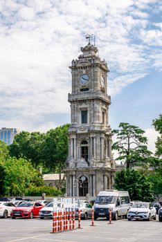 Istambul, Turkey – 07.13.2019. Clock Tower Dolmabahce on a sunny summer morning