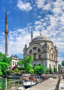 Istambul, Turkey – 07.13.2019. Dolmabahce Mosque on a sunny summer morning