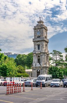 Istambul, Turkey – 07.13.2019. Clock Tower Dolmabahce on a sunny summer morning