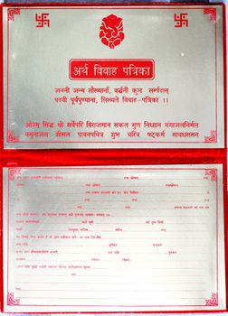 marriage card used for indian families