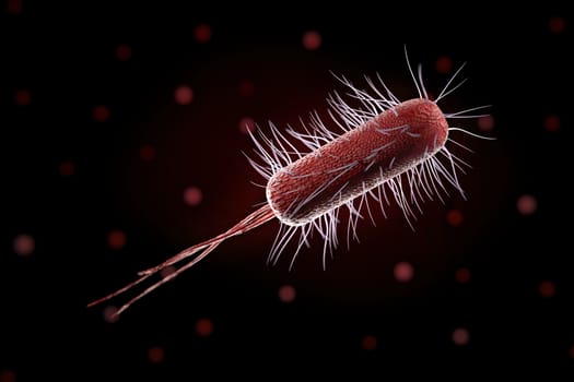 close up of microscopic bacteria , 3d illustration