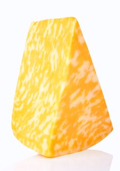 piece of cheese on a white background