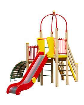 Colorful playground for children. Isolated on white 