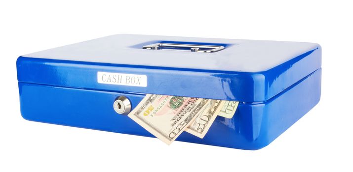 Cash box isolated on white background