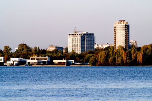 Dnipro city view landscape Dnipro river in Ukraine