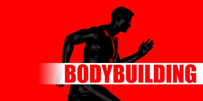 Bodybuilding Concept with Fit Man Running Lifestyle