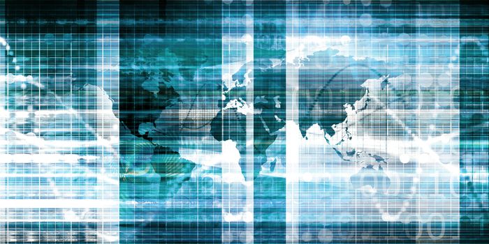 Computer Technology Concept with Global Reach art