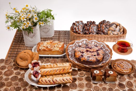 Still life with bread and pastry