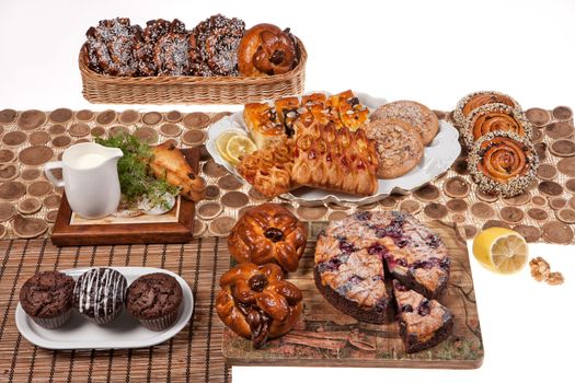 Still life with bread and pastry