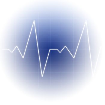 White line forming sine wave against a white background