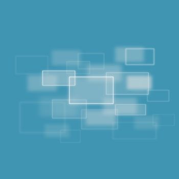 Blurred squares merging against a blue background