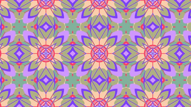 Marvelous 3d illustration of red and grey tulips making kaleidoscope round and diamond patterns in the pink backdrop. They look kiddy and optimistic.