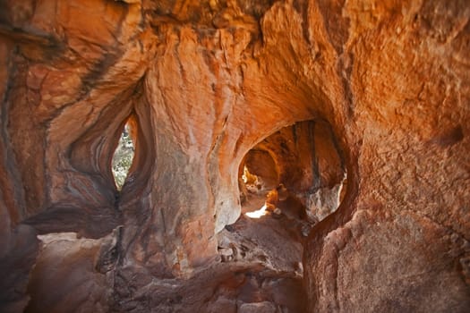 Interesting formations in the Table Mountain Sandstone of the Cederberg near the Stadsaal Caves. Western Cape. South Africa