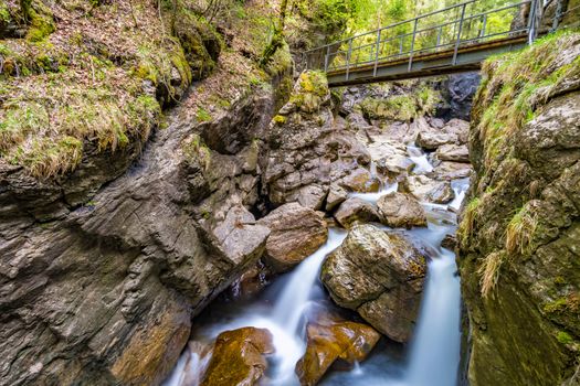 The Starzlachklamm, a beautiful gorge at the foot of the Grunten near Sonfhofen, Immenstadt im Allgau