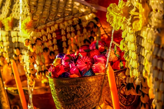 Detail of flower decoration for Ordination ceremony