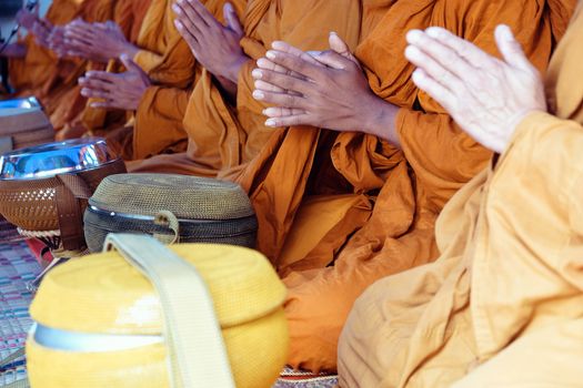 image of Buddhist monks praying