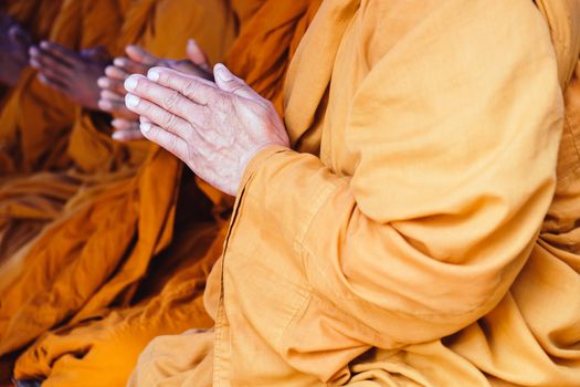 image of Buddhist monks praying