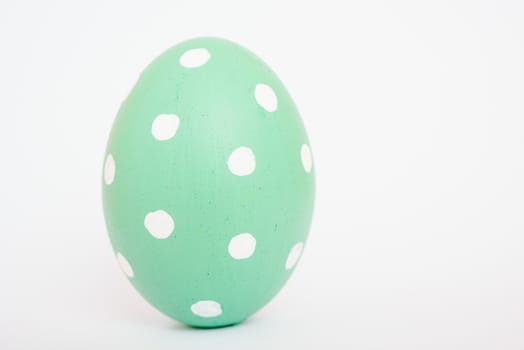 Beautiful Easter Green egg color isolate on white background, Easter day concept