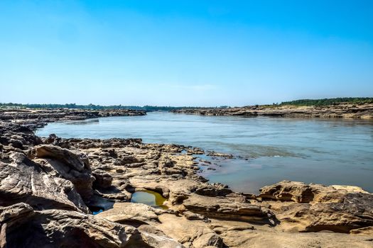 grand canyon of Thailand (sam phan bok) at Ubon Ratchathani, Thailand. popular tourist attraction in Ubon Ratchathani Province