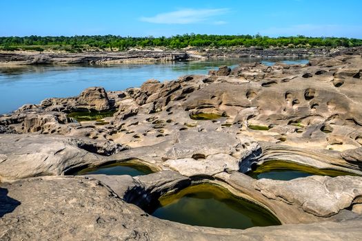 grand canyon of Thailand (sam phan bok) at Ubon Ratchathani, Thailand. popular tourist attraction in Ubon Ratchathani Province