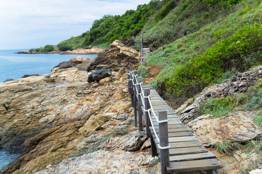 Beautiful Rayong coast with blue sky, at khao laem ya mu koh samet island national park Rayong Thailand.