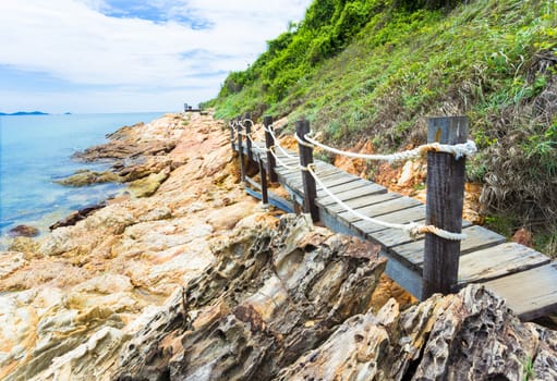 Beautiful Rayong coast with blue sky, at khao laem ya mu koh samet island national park Rayong Thailand.