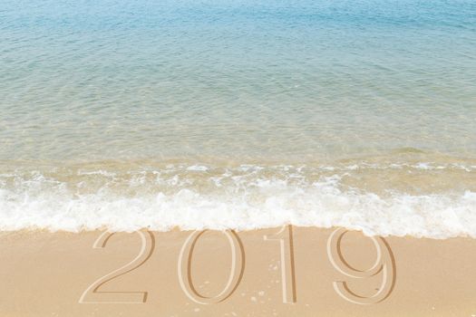 Beautiful beach and sea 2019, image for design and other background.