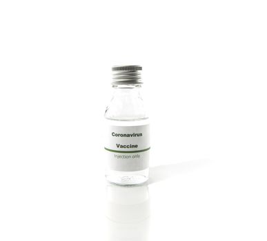 the hope of finding a Coronavirus vaccine vial  isolated on white background