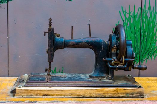 Metal sewing machine, Vintage equipment and hobby, Tailor background