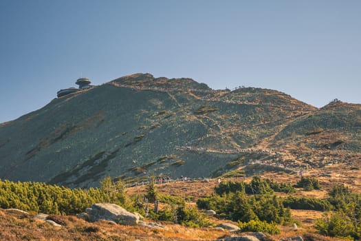 Snezka, or Sniezka - the highest mountain of Czech Republic, Giant Mountains