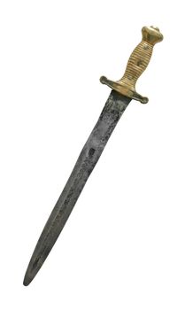 An Isolated Medieval Dagger Or Sword On A White Background