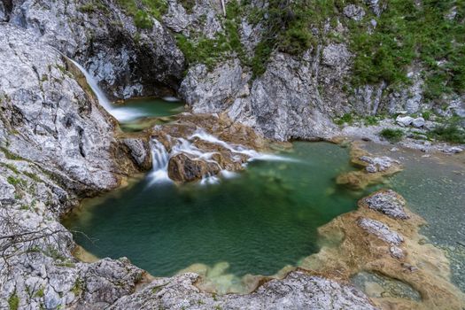 Wonderful hike through the magical waterfalls at the Stuibenfalls on the Plansee in Reutte, Tyrol