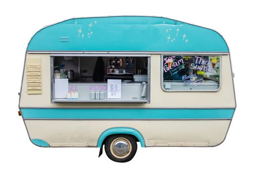 Retro Vintage Food Truck (Caravan) For Coffee Ice Cream And Snacks