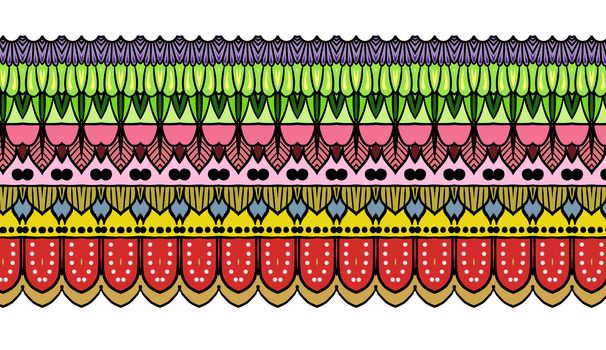 Colorful floral ethnic mandala pattern in patchwork boho chic style in yellow and red colors, in portuguese and moroccan motive