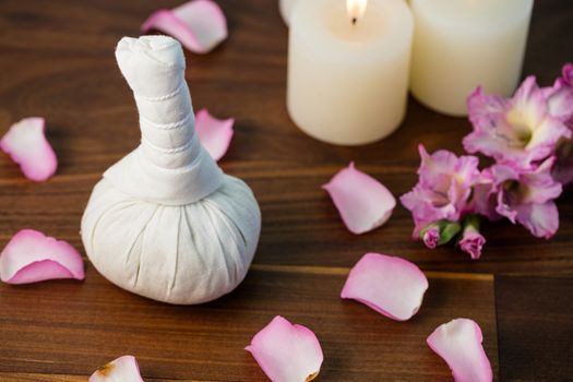 Tray of beauty therapy items at spa