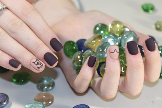 Steep and very stylish design of manicure