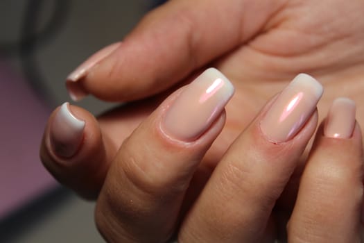 Manicure design gel with white lacquer French