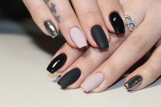 Awesome nails and beautiful clean manicure. Nails are natural. Manicure is made using nails